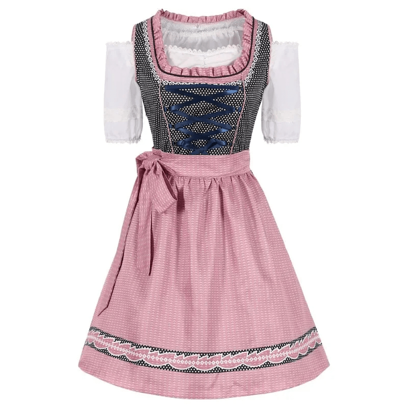 Sukienka Dirndl dla kobiet - Bawełna - Kostium Oktoberfest - Styl Festynowy - vivano - warszawa