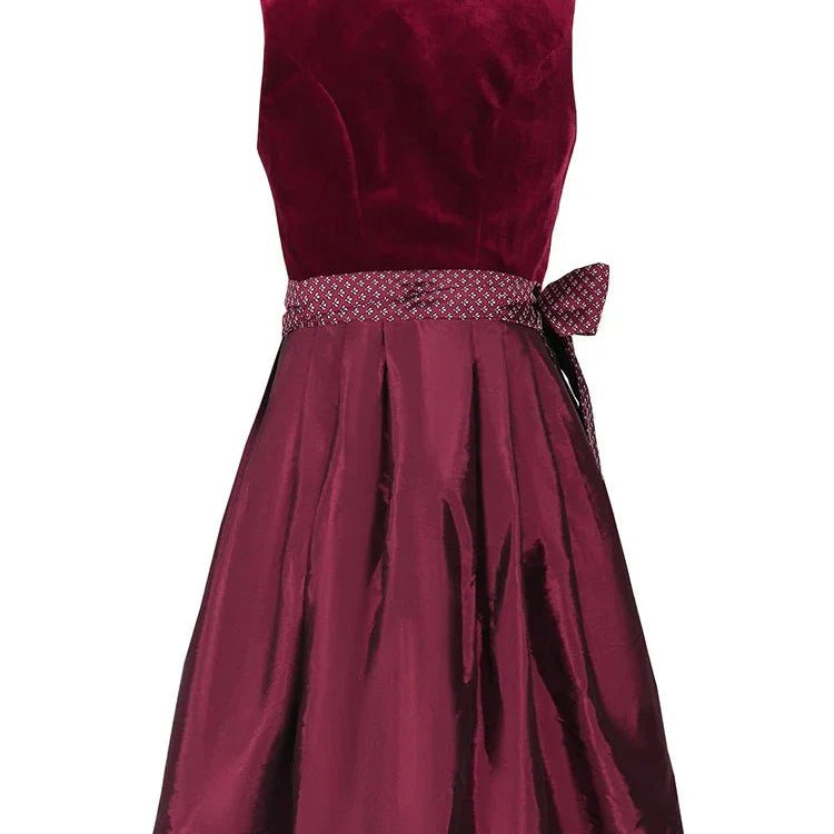 Sukienka Dirndl dla kobiet - Miękki materiał - Elegancka czerwona - Sukienka na Oktoberfest - vivano - warszawa