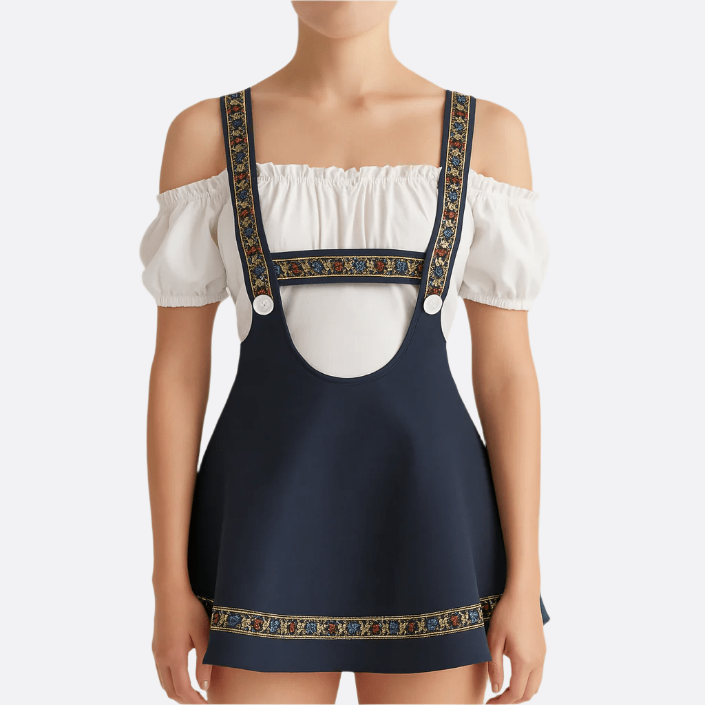 Sukienka Mini Dirndl - Mieszanka materiałów - Idealna na Oktoberfest - vivano - warszawa