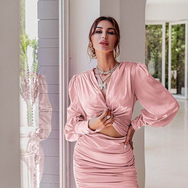 Sukienka wieczorowa Chic lantern sleeve - vivano - warszawa