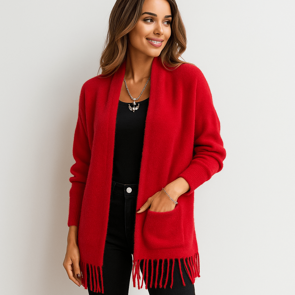 Sweter Stilla z Frędzlami - Miękki Komfort - Modny Design - vivano - warszawa