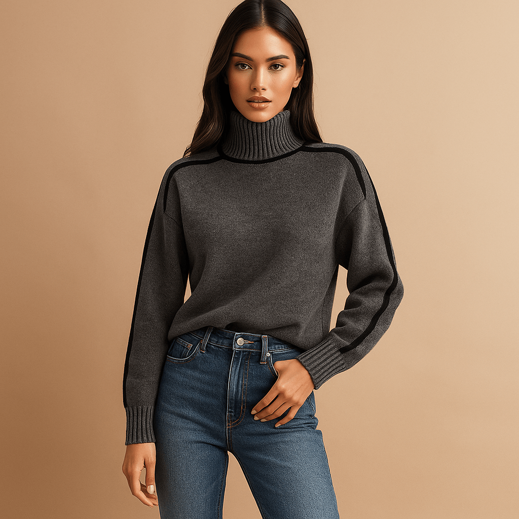 Sweter z wysokim kołnierzem - Komfortowy - Ciepły - Stylowy design - vivano - warszawa