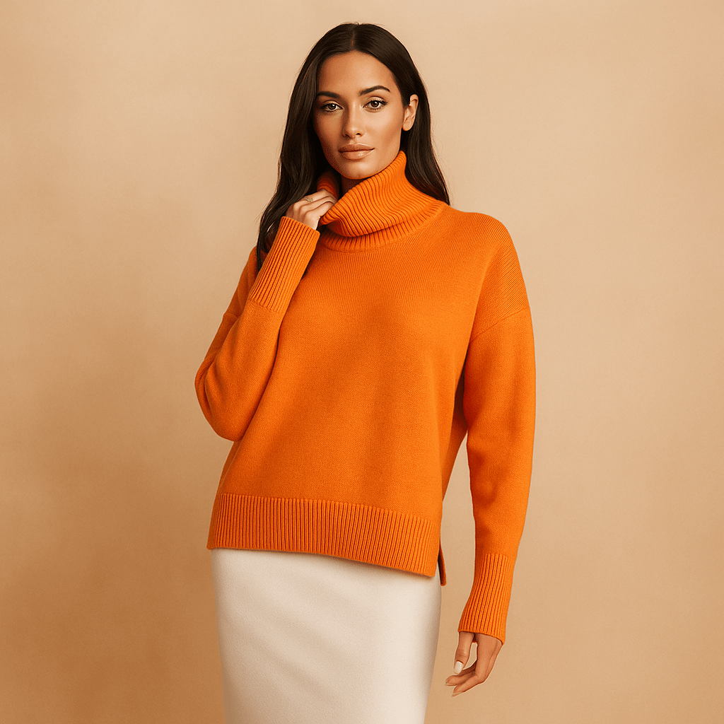 Sweter z Wysokim Kołnierzem - Komfortowy - Stylowy - Luo - vivano - warszawa