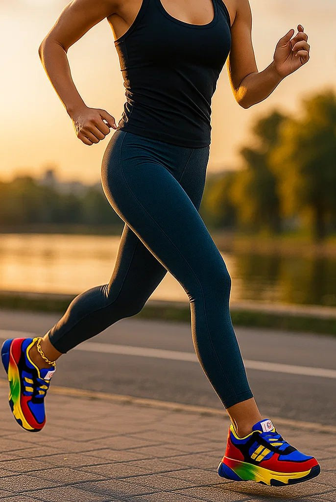 Tęczowe buty ergonomicznye damskie