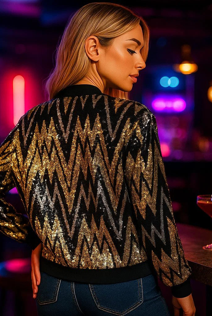 Thea Bomber Jacket - Cekiny - Unikalny Styl - Komfort - vivano - warszawa