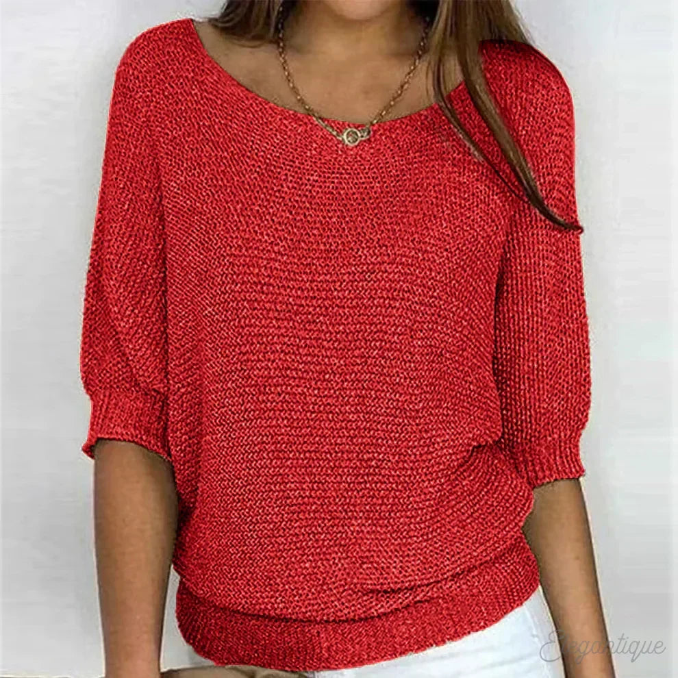 Damski Sweter Dzianinowy Jacquard Komfortowy
