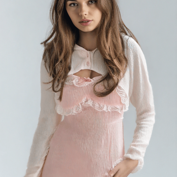 Urocza Sukienka z Długim Rękawem i Koronkowymi Detalami - vivano - warszawa