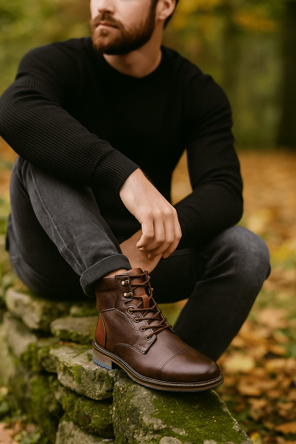 Wysokie Skórzane Buty Męskie Eleganckie - vivano - warszawa