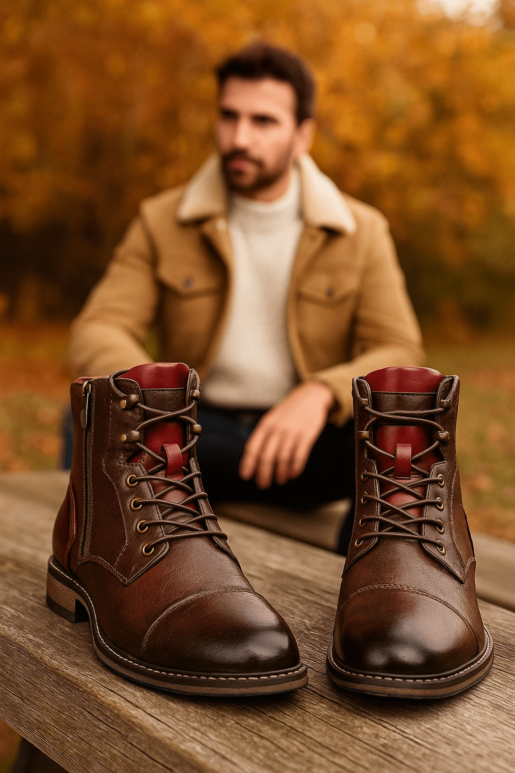 Wysokie Skórzane Buty Męskie Eleganckie - vivano - warszawa