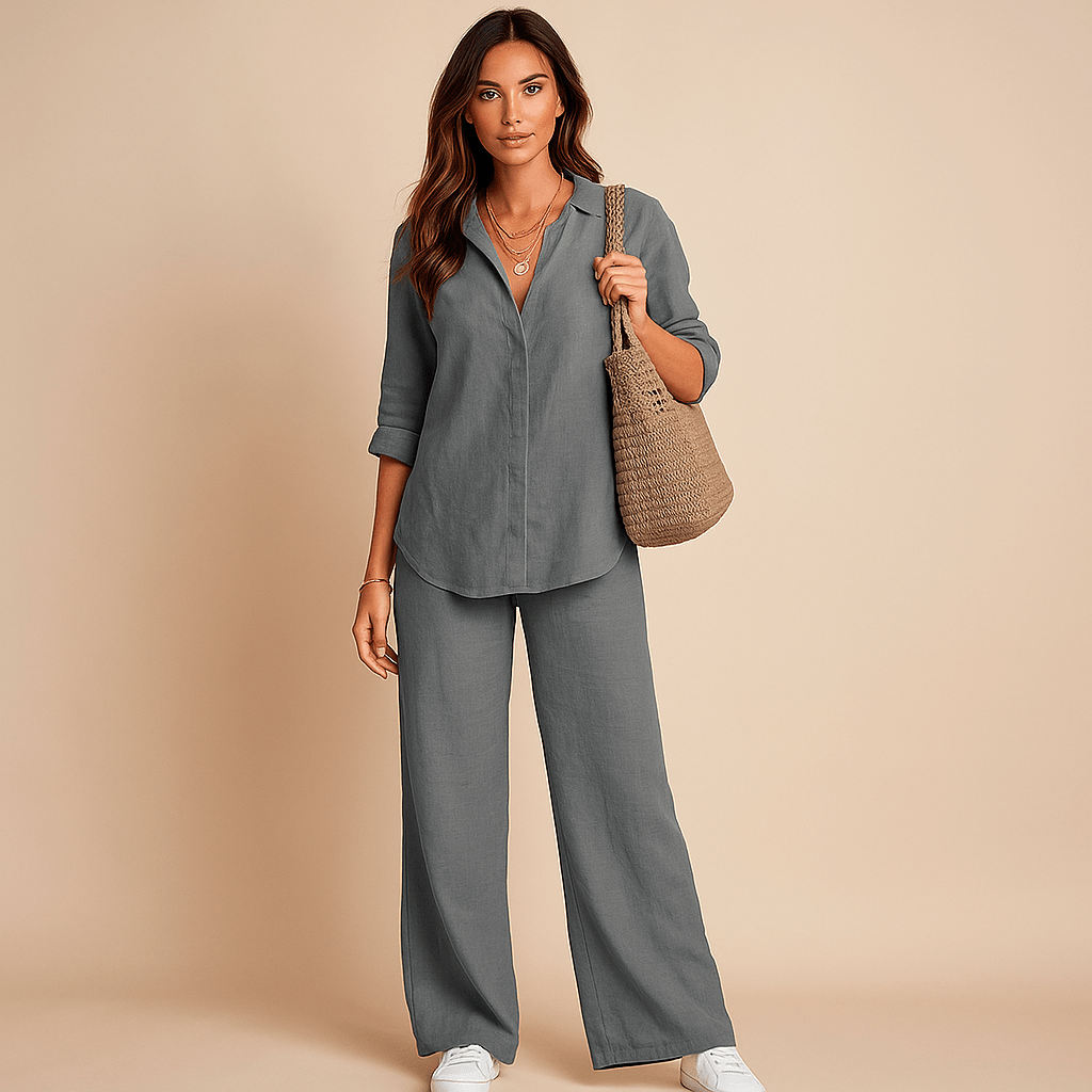 Zestaw 2 koszul i spodni - Bawełna i len - vivano - warszawa