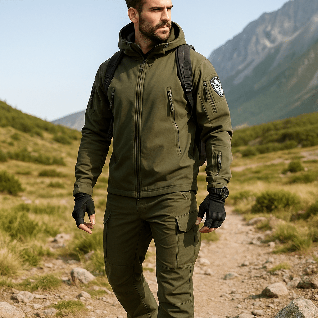 Zestaw taktyczny męski - kurtka wodoodporna - spodnie wielopocketowe - vivano - warszawa