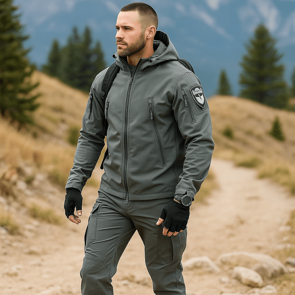 Zestaw taktyczny męski - kurtka wodoodporna - spodnie wielopocketowe - vivano - warszawa