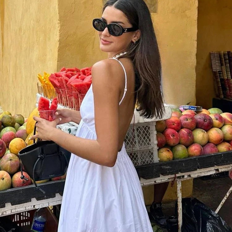 Zwiewna sukienka maxi na ramiączkach - vivano - warszawa