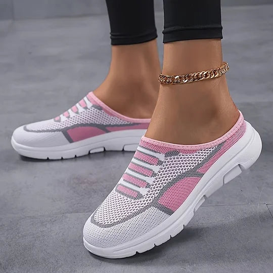 Damskie wsuwane trampki z dzianiny slip-on niska podeszwa