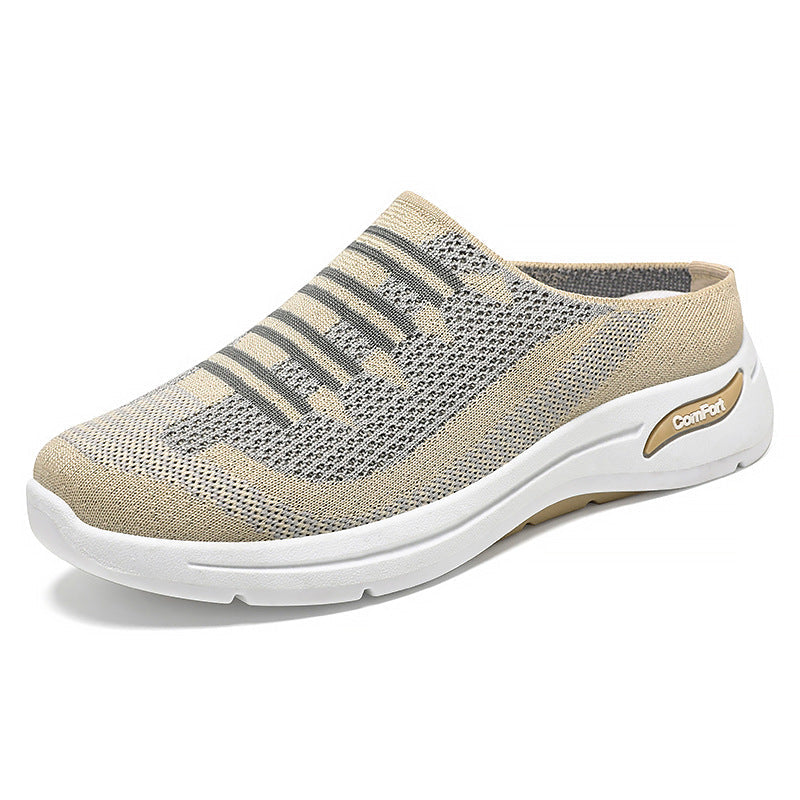 Damskie wsuwane trampki z dzianiny slip-on niska podeszwa