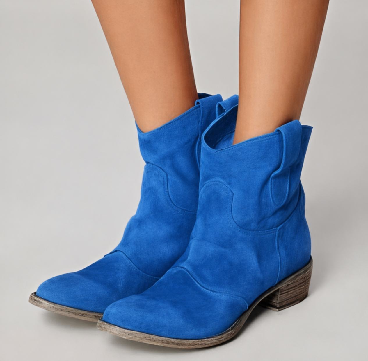Buty Botki Zamszowe | Damskie Buty na Kostkę | Miękki Zamsz