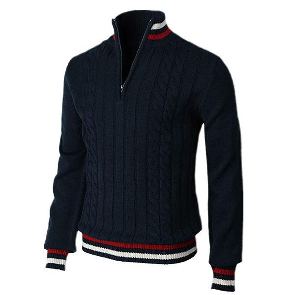 Martin - Elegancki męski sweter z kołnierzem - klasyczny krój