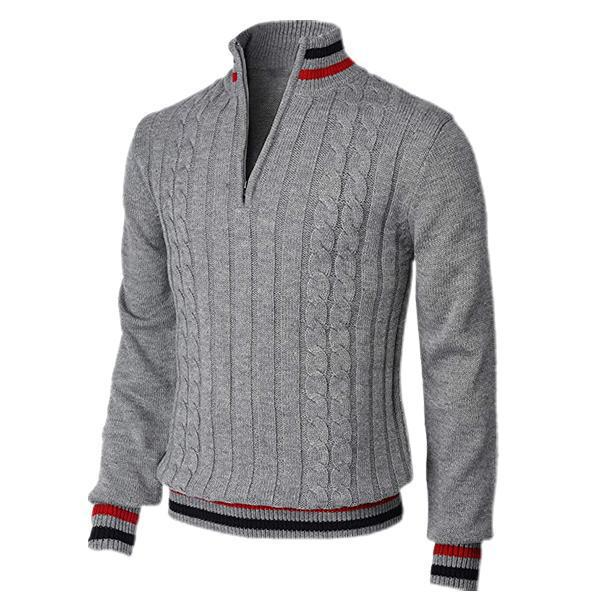 Martin - Elegancki męski sweter z kołnierzem - klasyczny krój