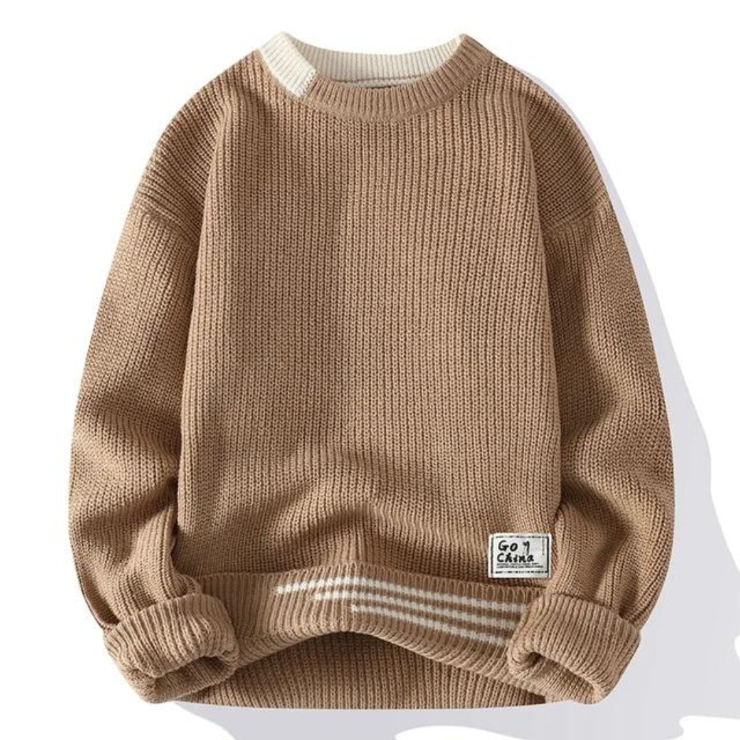 Miękki sweter dzianinowy męski - klasyczny krój