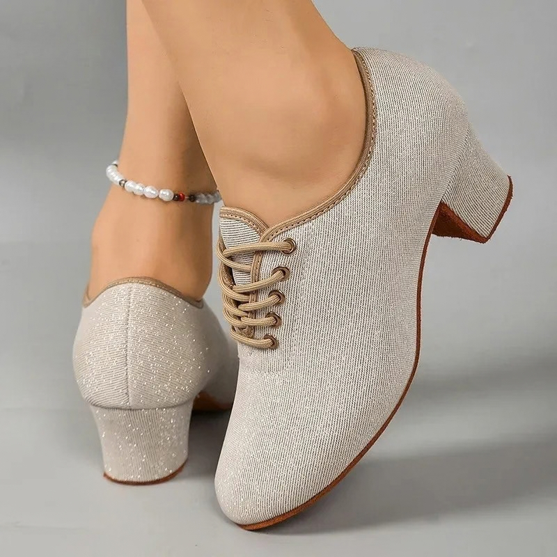 Buty do salsy damskie | Cekinowe buty taneczne | Taniec latino, eleganckie
