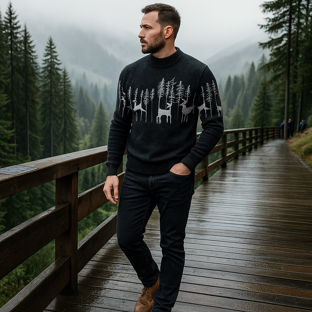 Premium Męski Sweter Świąteczny - Ciepły - Stylowy - Idealny Prezent
