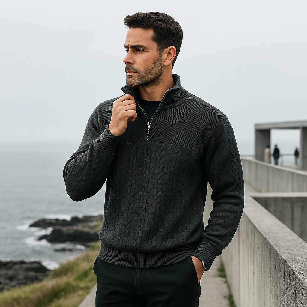 Męski sweter z wełny merino – wysokiej jakości – elegancki – ciepły