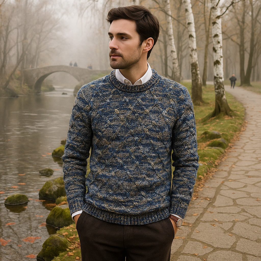 Elegancki - unikalny - męski sweter
