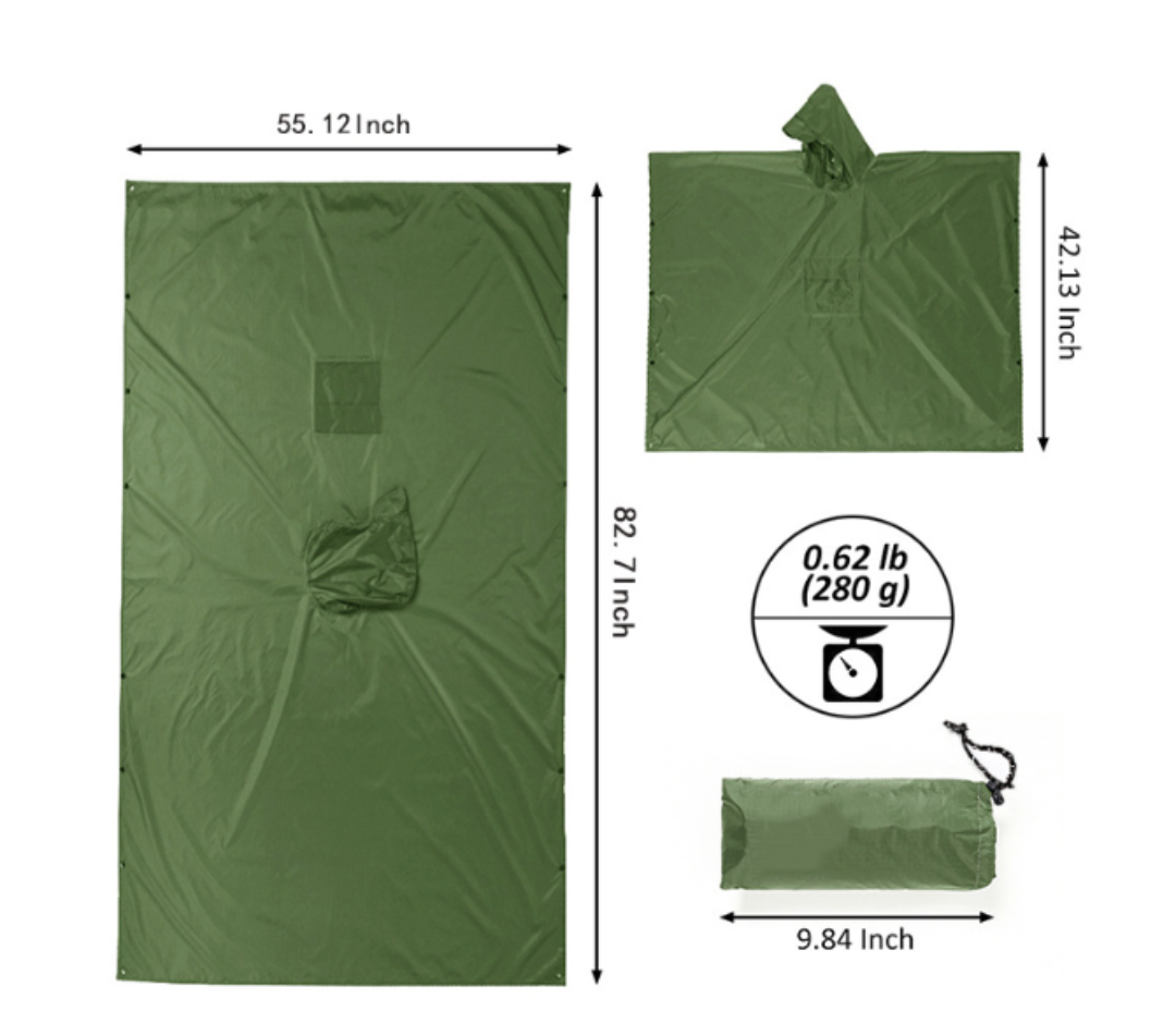 Poncho impermeabile | Protezione pioggia, taglio ampio