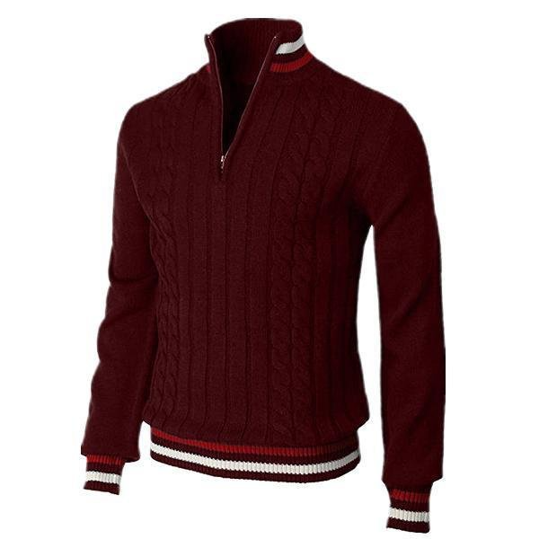 Martin - Elegancki męski sweter z kołnierzem - klasyczny krój