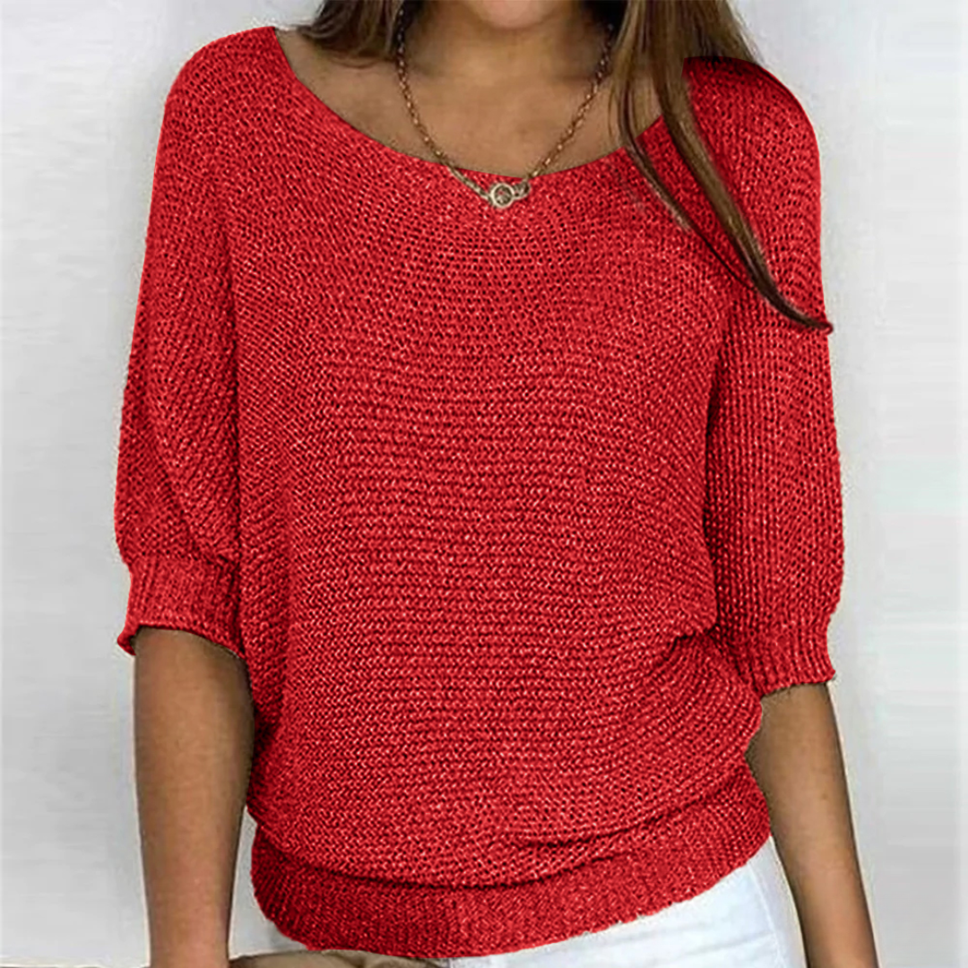 Damski Sweter Dzianinowy Jacquard Komfortowy