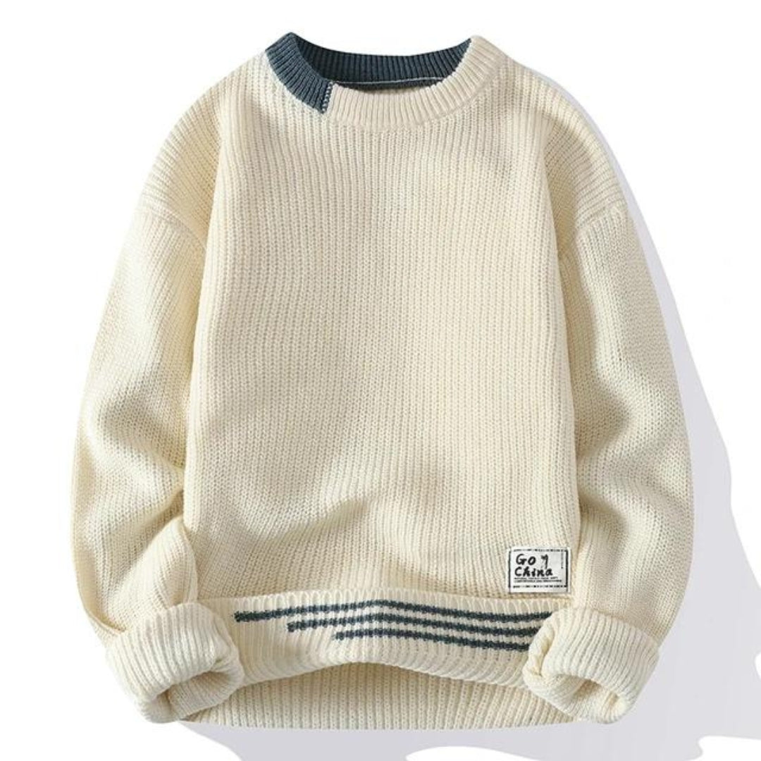 Miękki sweter dzianinowy męski - klasyczny krój