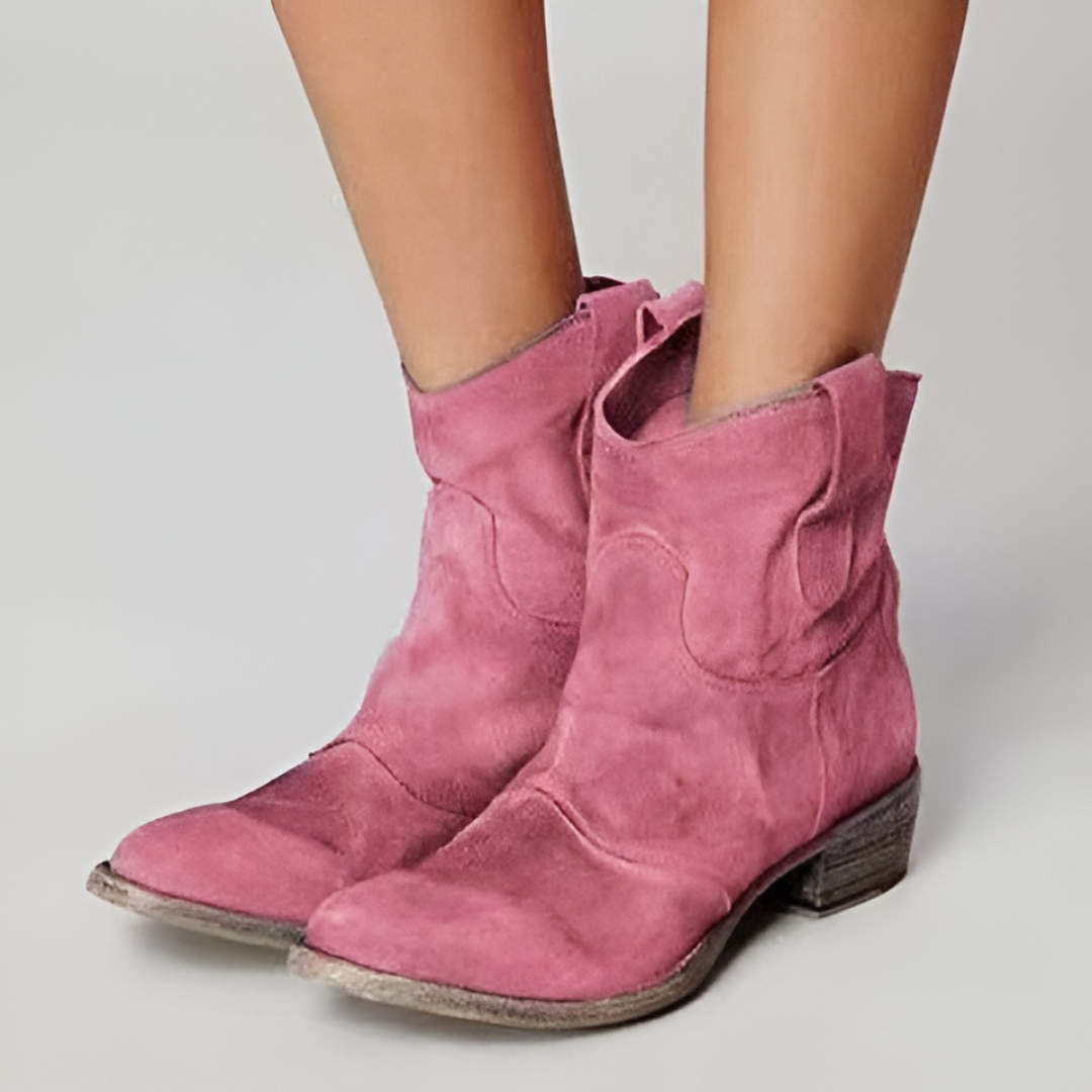 Buty Botki Zamszowe | Damskie Buty na Kostkę | Miękki Zamsz