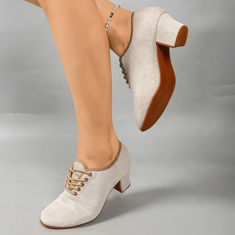 Buty do salsy damskie | Cekinowe buty taneczne | Taniec latino, eleganckie