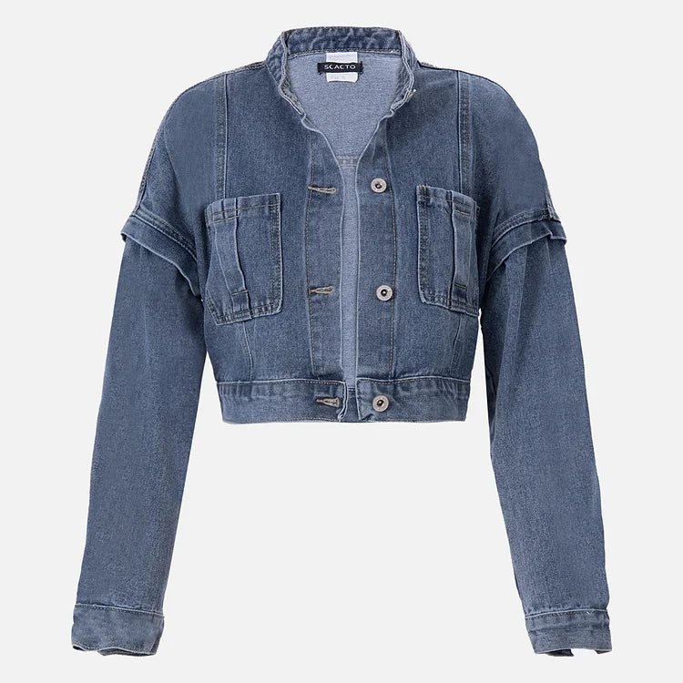 Kombinezon damski | Denim z pilotem, zamek błyskawiczny