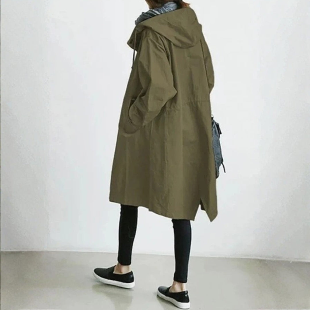 Płaszcz damski długi | Streetwear z guzikami | Elegancki na każdy dzień