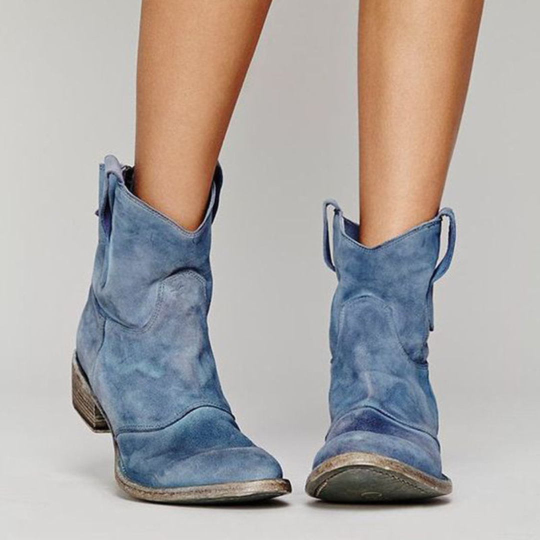 Buty Botki Zamszowe | Damskie Buty na Kostkę | Miękki Zamsz
