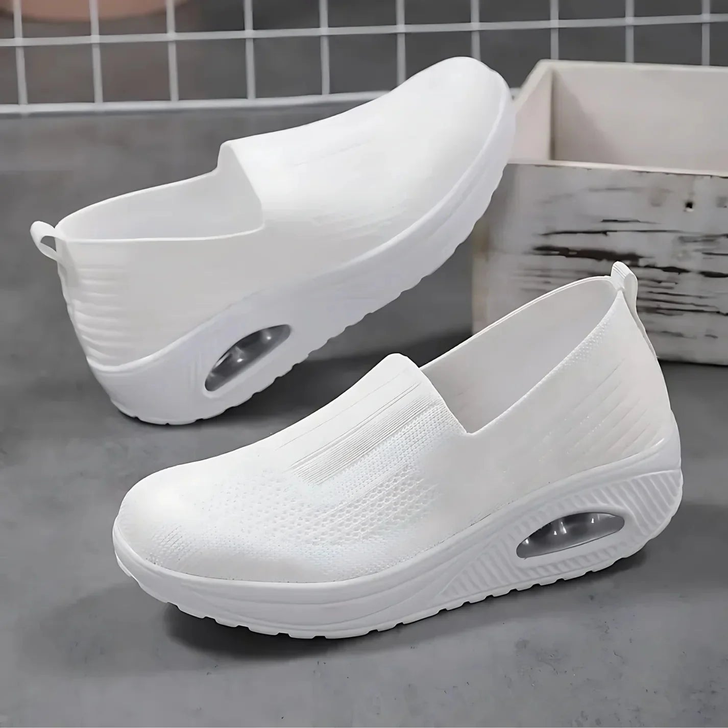 Buty Slip-On | Ortopedyczne Oddychające Kliny | Lekkie Wygodne