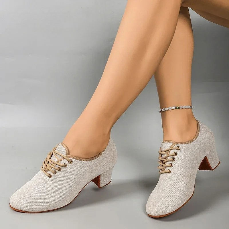 Buty do salsy damskie | Cekinowe buty taneczne | Taniec latino, eleganckie