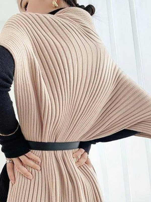 Damski sweter oversize asymetryczny z wysokim kołnierzem luźny fason