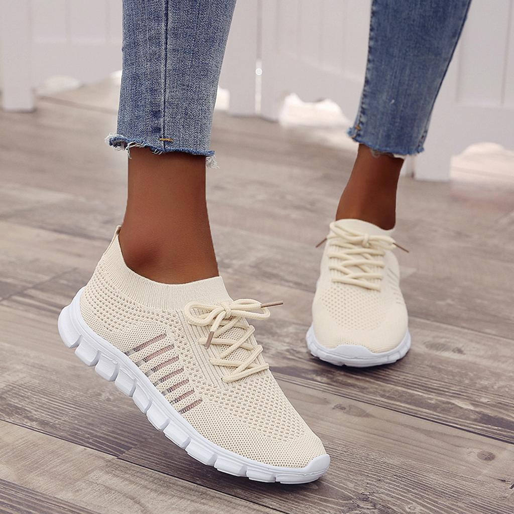 Damskie sneakersy ortopedyczne Flyknit oddychające z podparciem łuku stopy