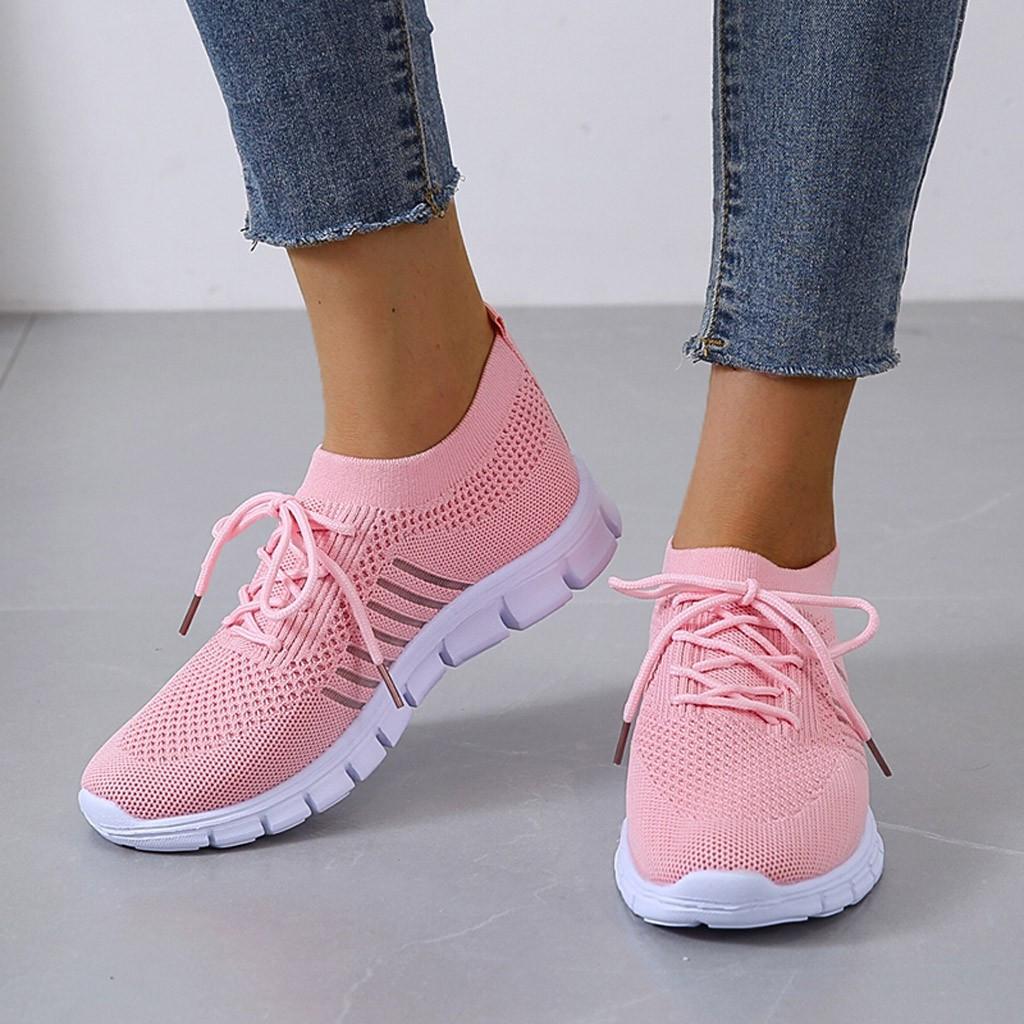 Damskie sneakersy ortopedyczne Flyknit oddychające z podparciem łuku stopy
