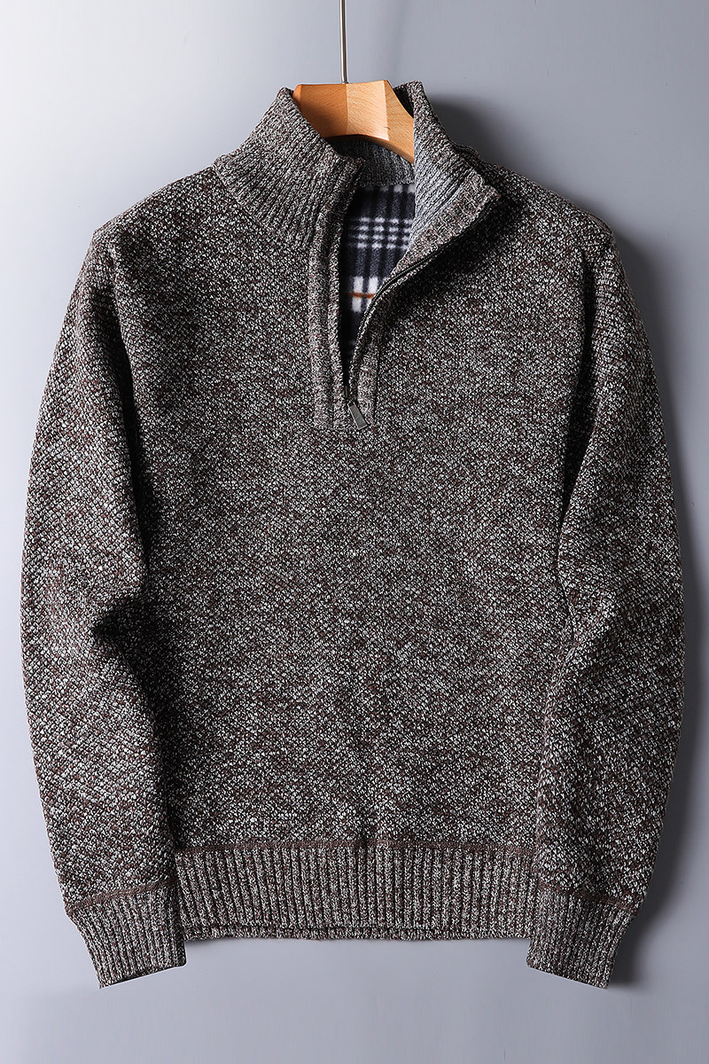 Męski sweter z półgolfem i zamkiem – ciepły i elegancki
