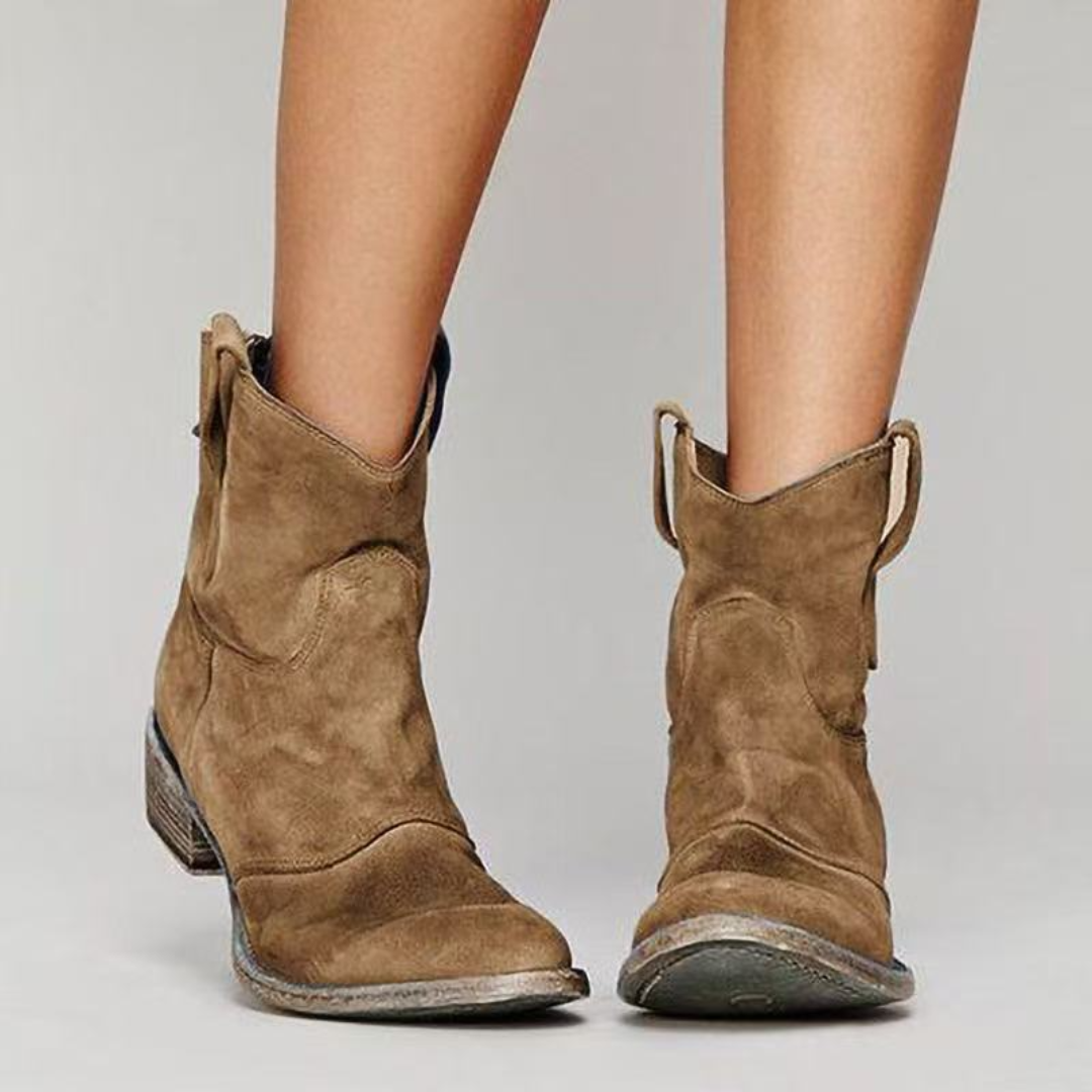Buty Botki Zamszowe | Damskie Buty na Kostkę | Miękki Zamsz