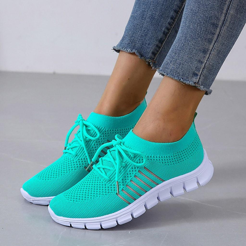 Damskie sneakersy ortopedyczne Flyknit oddychające z podparciem łuku stopy