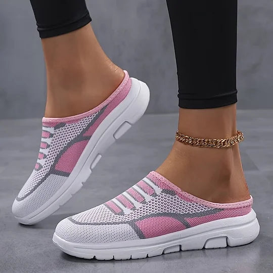 Damskie wsuwane trampki z dzianiny slip-on niska podeszwa