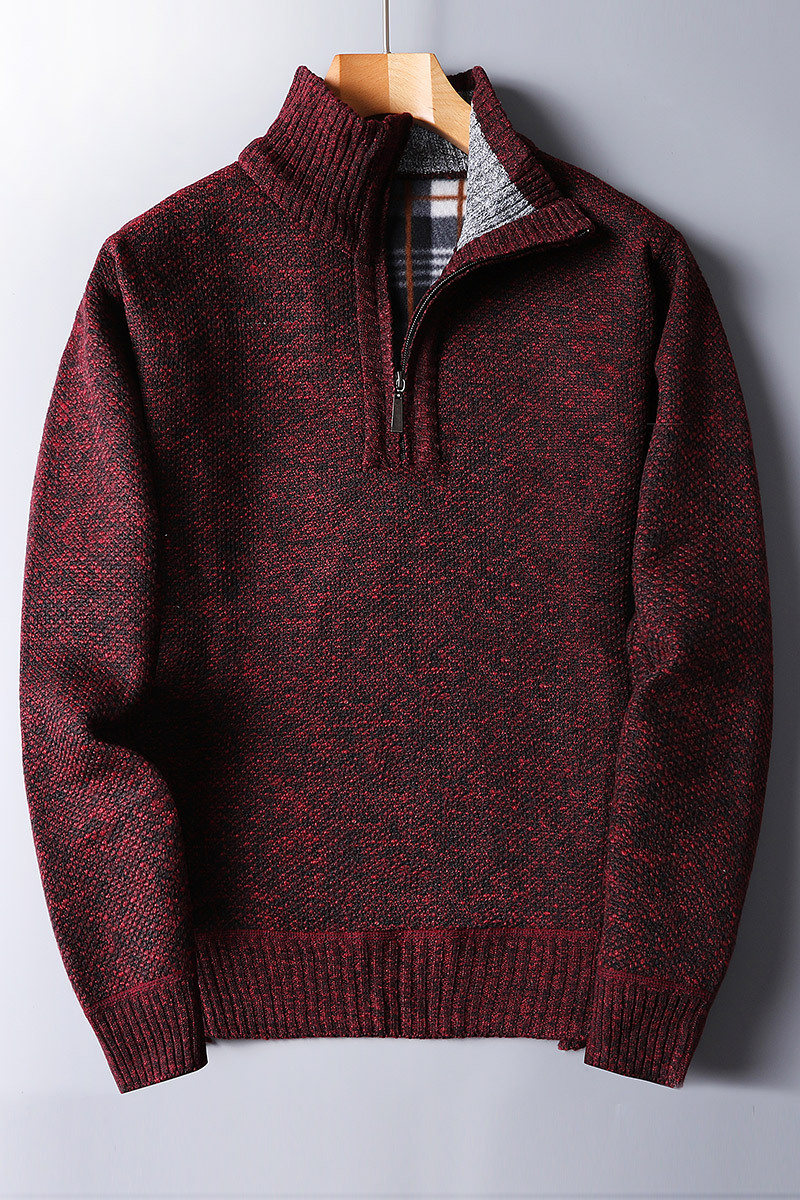 Męski sweter z półgolfem i zamkiem – ciepły i elegancki