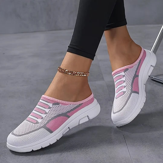 Damskie wsuwane trampki z dzianiny slip-on niska podeszwa