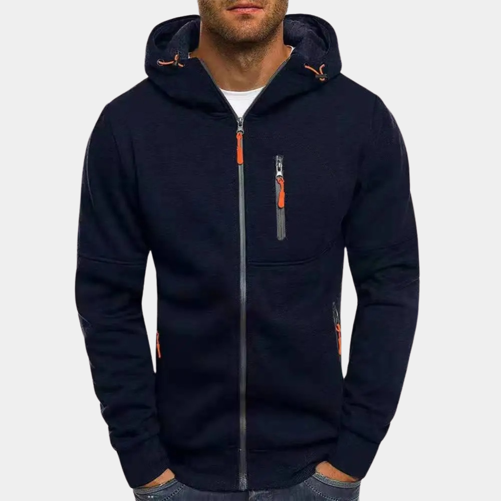 Męska Bluza Rozpinana Z Kapturem Casual
