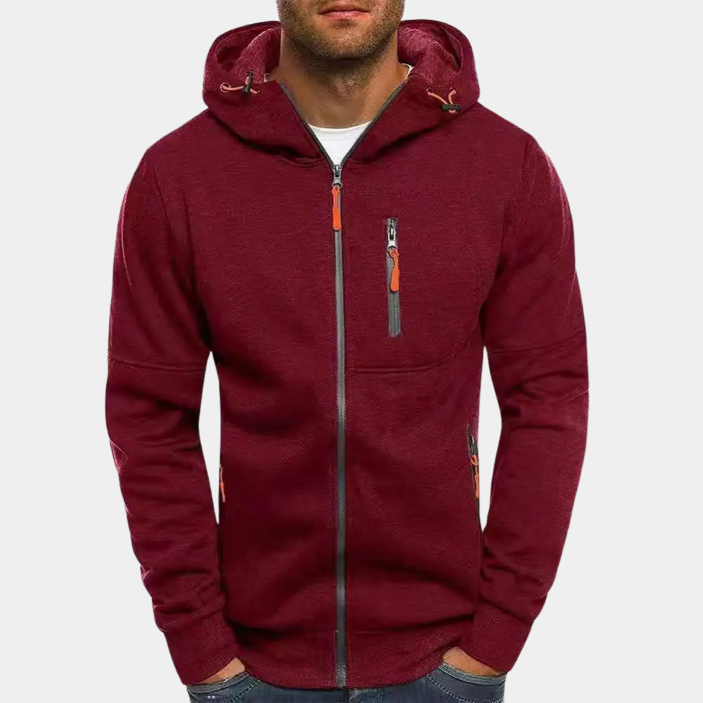 Męska Bluza Rozpinana Z Kapturem Casual