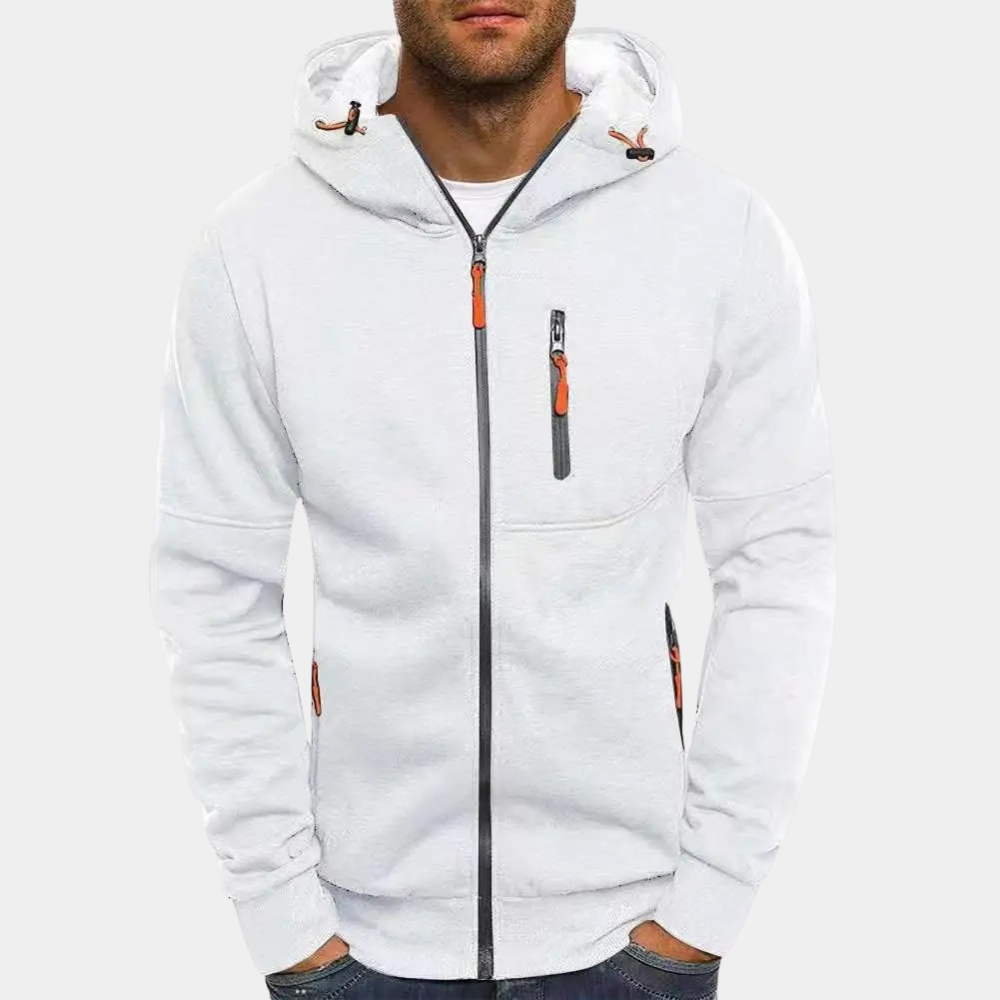 Męska Bluza Rozpinana Z Kapturem Casual